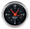 2-1/16" CLOCK, 12 HOUR, DESIGNER BLACK